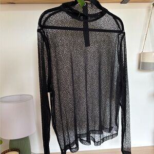 Wildfang Sheer Black Lace Blouse